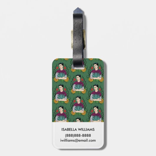 フリーダ・カーロ| MiメキシコLindoパターン ラゲッジタグ (裏面縦)
