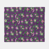 フリーダ・カーロ| Purlpeの花花束パターン フリースブランケット (正面(横))