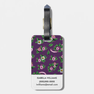 フリーダ・カーロ  Purlpeの花花束パターン ラゲッジタグ