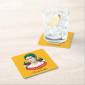 フリーダ・カーロ| Vivaのla Vida スクエアペーパーコースター (インサイチュ)