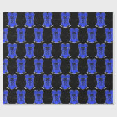 フリーティー ブルー コルセット ラッピングペーパー (フラット)