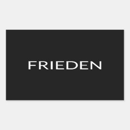 フリーデン白黒ドイツ平和モダン 長方形シール