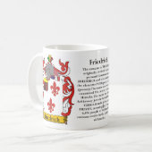 フリートリッヒ起源、意味および頂上 コーヒーマグカップ (正面左)