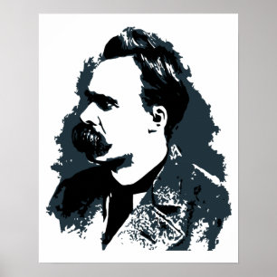フリートリッヒNietzscheのポートレートのベクトルスケッチ ポスター