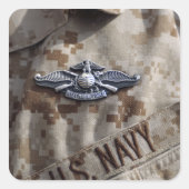 フリート海兵隊の戦闘機ピン スクエアシール (正面)