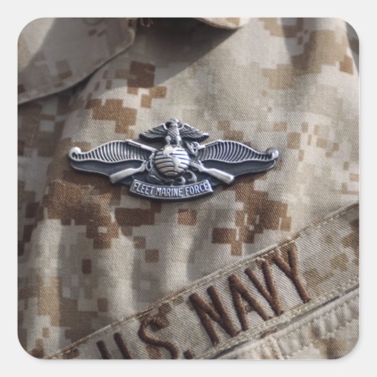 フリート海兵隊の戦闘機ピン スクエアシール (正面)