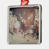 フリート街1898年の結婚(キャンバスの油) メタルオーナメント (左)