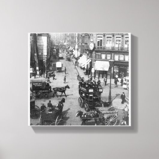 フリート通りロンドン、ヴィンテージイギリスプリント キャンバスプリント (正面)