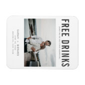 フリードおもしろいリンクの写真婚式が日付を救う マグネット (横)