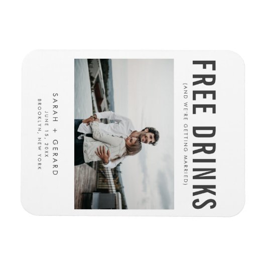 フリードおもしろいリンクの写真婚式が日付を救う マグネット (横)