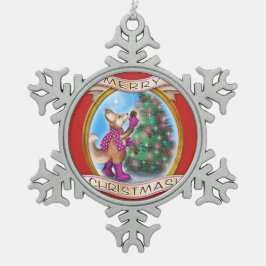 フリードテールクリスマスオーナメント – ピータースノーフレーク スノーフレークピューターオーナメント
