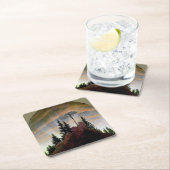 フリードリッヒ山を渡る スクエアペーパーコースター (インサイチュ)