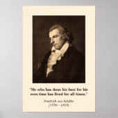フリードリッヒ・シラー – 引用文の実行最高の ポスター (正面)
