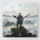フリードリッヒ·フォグ海の漂流者 スクエア壁時計 (正面)