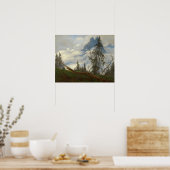 フリードリヒによる漂流雲の山の峰 ポスター (キッチン)