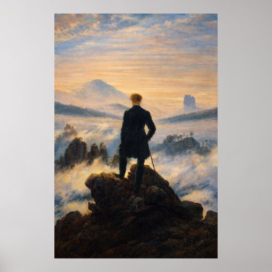 フリードリヒの『霧の海をさまよえる放浪者』 ポスター (正面)