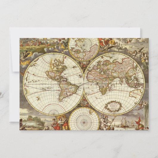 フリードリヒ・ド・ウィットによる古世界地図、1680年頃 (正面)