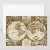 フリードリヒ・ド・ウィットによる古世界地図、1680年頃 (正面/裏面)