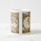 フリードリヒ・ド・ウィットによる古世界地図、1680年頃 ジャンボコーヒーマグカップ (正面)