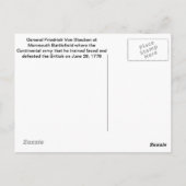 フリードリヒ・フォン・シュチューベン将軍アットモンマス ポストカード (裏面)