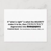 フリードリヒ・ヘイク引用文民主主義&デマゴゲリー ポストカード (正面)