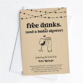 フリードリンクおもしろいブライダルウェディングシャワー 招待状