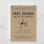フリードリンクと楽しい披露宴のみの招待状 招待状 (正面)