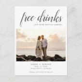 フリードリンクビーチ結婚式の写真保存日 案内ポストカード (正面)