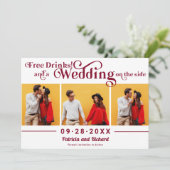 フリードリンク カジュアルウェディング Save The Date 3枚の写真 招待状 (スタンド正面)