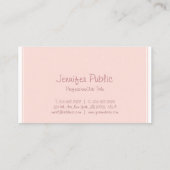 フリーハエレガントンドスクリプトお洒落デザインピンクプレーン 名刺 (裏面)