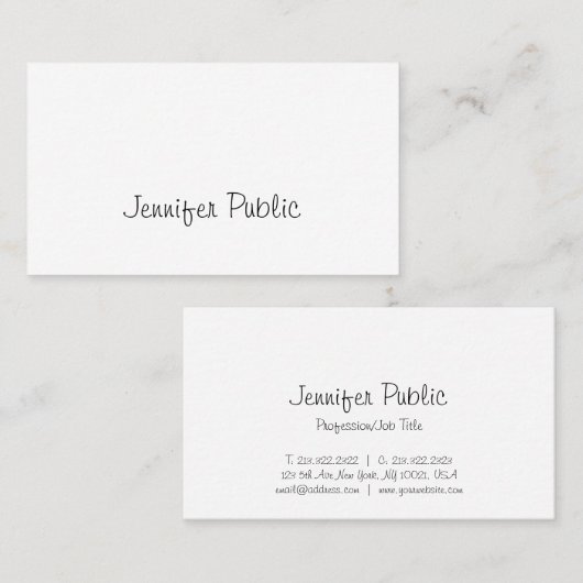 フリーハエレガントンドスクリプトミニマルデザイントレンディー 名刺 (正面/裏面)