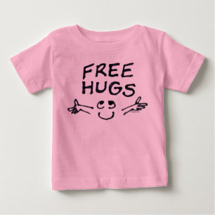 フリーハグかわいい漫画の幼児 ベビーTシャツ