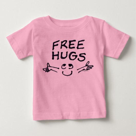 フリーハグかわいい漫画の幼児 ベビーTシャツ (正面)