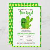 フリーハグスカッティファミリーモダンイエローグリーン 招待状 (正面/裏面)