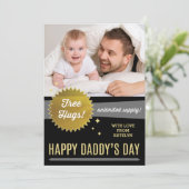 フリーハグズの父の日のフラットカフェイクード/金箔 カード (スタンド正面)