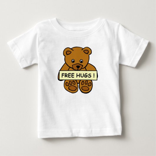 フリーハグズテディベビー服 ベビーTシャツ (正面)