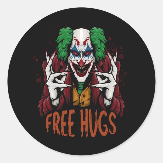 フリーハグハロウィーンのコスチューム悪人殺し怖いクロウ ラウンドシール (正面)