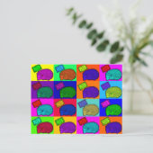 フリーハグヘッジホッグカラフルアーポップ・アートのトポーパート ポストカード (スタンド正面)