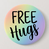 フリーハグレインボーボタン 缶バッジ (正面)