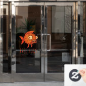 フリーハグ漫画のフグ ウィンドウサイン (オフィスドア)