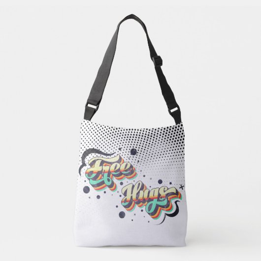 フリーハグ – デラックスヴィンテージドットMix Edition クロスボディバッグ (正面)