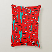 フリーハンドの木:スカンジナビアのクリスマスパターン。 アクセントクッション (裏面(縦))