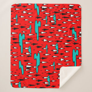 フリーハンドの木：スカンジナビアのクリスマスパターン。 シェルパブランケット