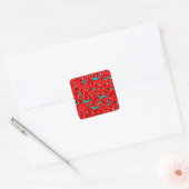 フリーハンドの木:スカンジナビアのクリスマスパターン。 スクエアシール (封筒)
