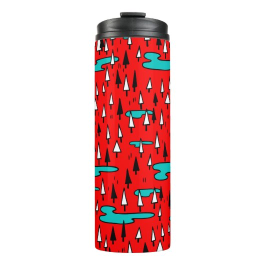 フリーハンドの木:スカンジナビアのクリスマスパターン。 タンブラー (正面)