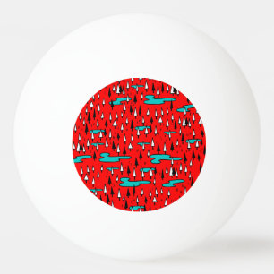フリーハンドの木：スカンジナビアのクリスマスパターン。 卓球ボール