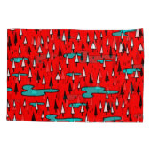 フリーハンドの木:スカンジナビアのクリスマスパターン。 枕カバー (裏面)