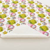 フリーハンドの織り目加工のフルーツパターン シェルパブランケット (3/4)