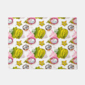 フリーハンドの織り目加工のフルーツパターン ドアマット (正面)