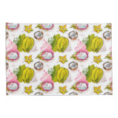 フリーハンドの織り目加工のフルーツパターン 枕カバー (裏面-右)